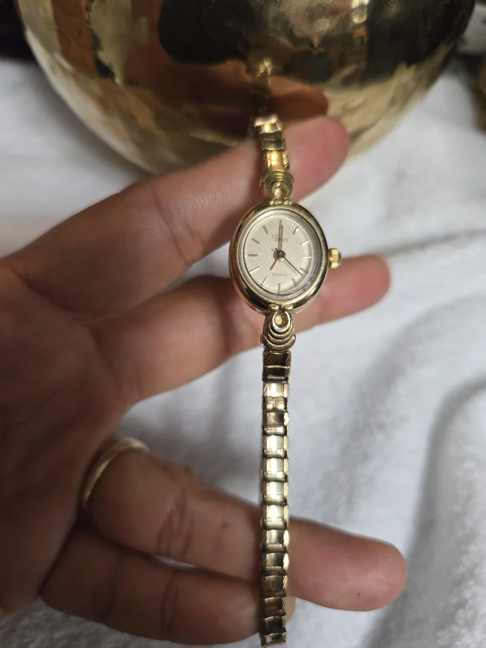 Timex Gold-Tone Oval Women's Bracelet Watch